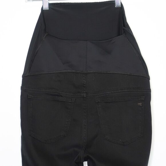 Madewell Jeans Womens Maternity Size 27 Black Skinny‎ Distressed Over-The-Belly - Picture 8 of 11
